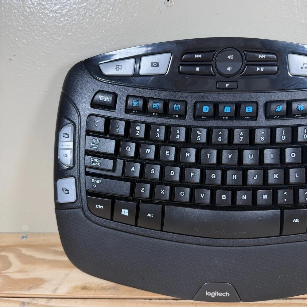 Logitech K350 Wireless Wave Keyboard Black Ergonomic K350 Y-R0053 Multimedia EUC